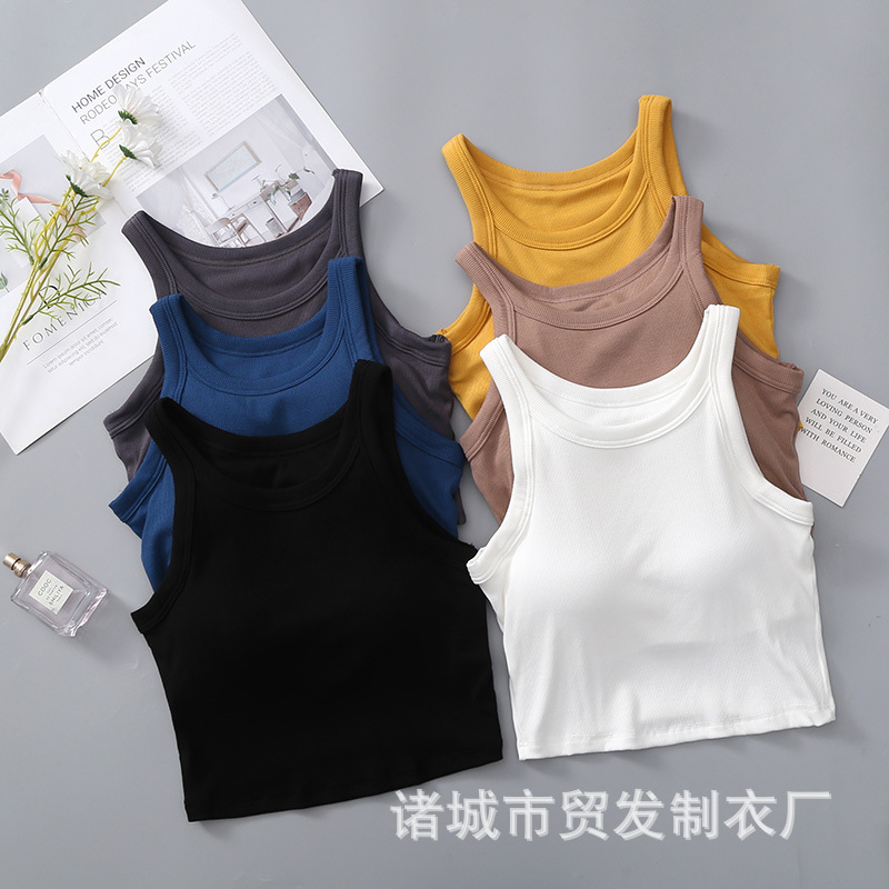 A generation of hair thread modal with chest pad exposed navel vest pit knitted cool beautiful back small vest