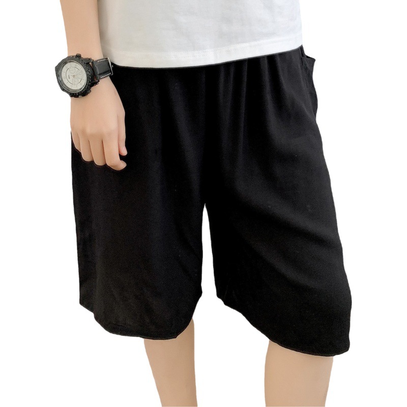 Plus Size Men's Cotton Silk Pajamas, New Summer Loose Mid-Pants, Thin, Can Be Worn Outside, Five-Quarter Pants, Casual Beach