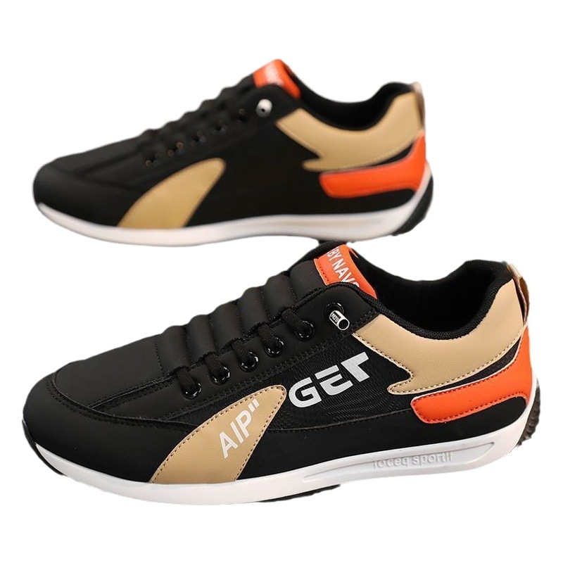 2025 Spring New Low-top Leather Casual Shoes Trendy All-match Fashionable Men's Soft-soled sneaker White Shoes