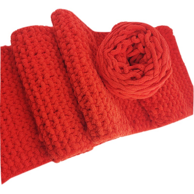 Ice stripe thread soft thick wool handmade diy woven scarf wool ball hook crochet slippers thread self-woven wool ball