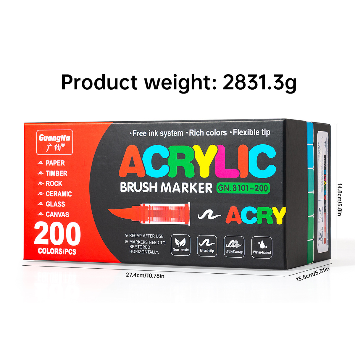 Picture of Guangna 8101 Direct Liquid Acrylic Marker 3 Generation 240 Color Ink Volume Uniform Color Stackable No Odor