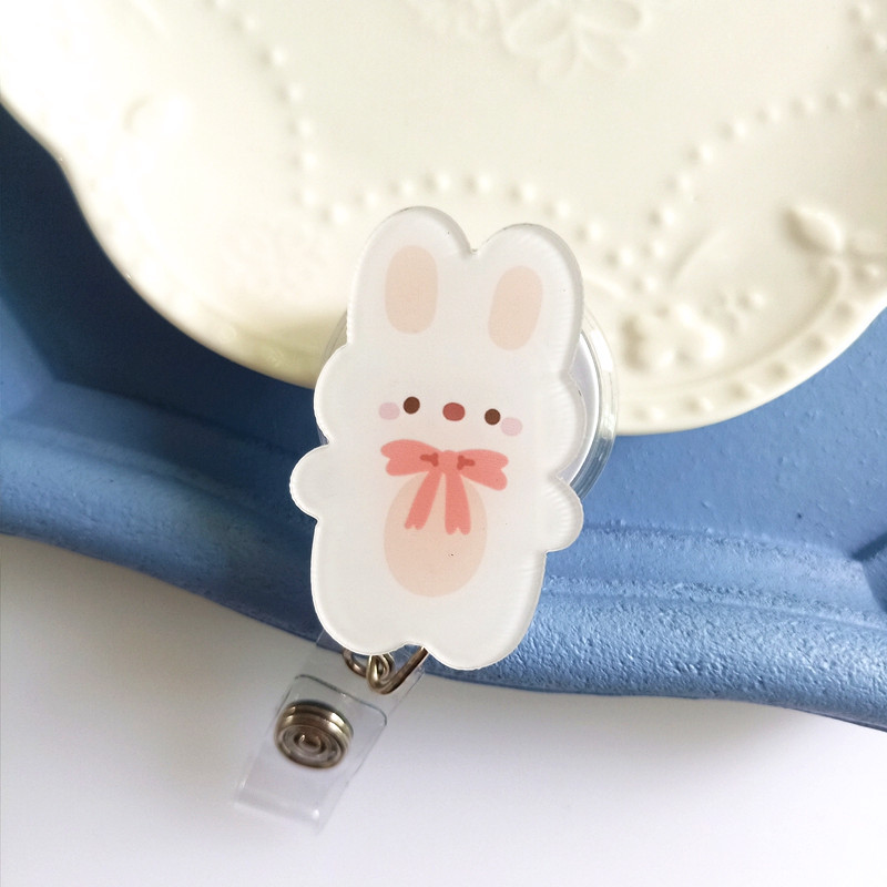 Picture of Nurse Badge clip cute bear rabbit cartoon easy pull buckle easy pull staff brand badge telescopic buckle