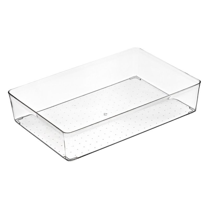 Japanese-style desktop drawer storage box partition kitchen tableware stationery finishing small box transparent plastic compartment artifact