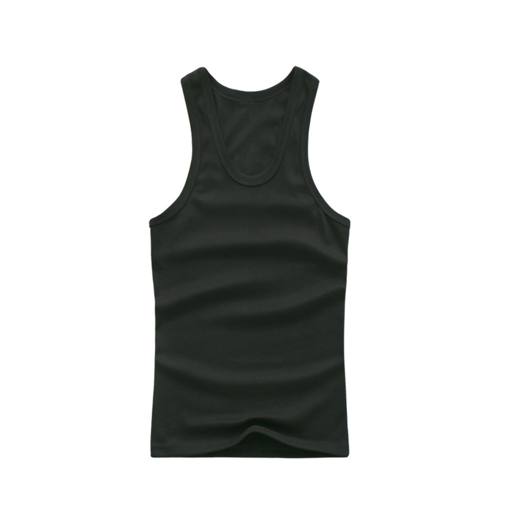 Picture of American Vest Men's Summer White Cotton Elastic Sports Fitness Sleeveless Hurdle Men's Inner Layering Undershirt