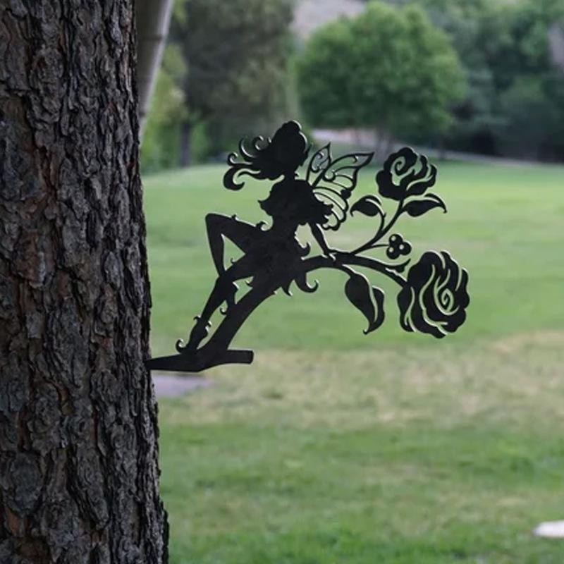 Picture of Cross-border new elf pendant decoration flower fairy garden sculpture fairy garden metal iron crafts