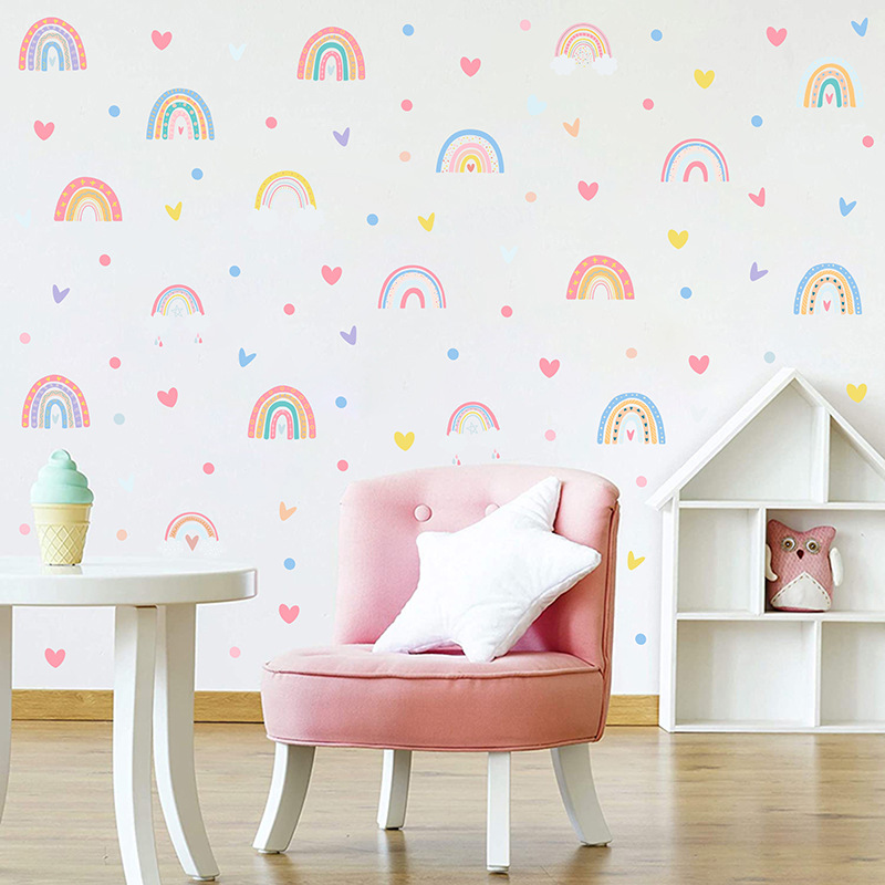Picture of Cross Border Bohemian Rainbow Wall Stickers ins Children's Room Decoration Stickers Love bobo Dot Sticker