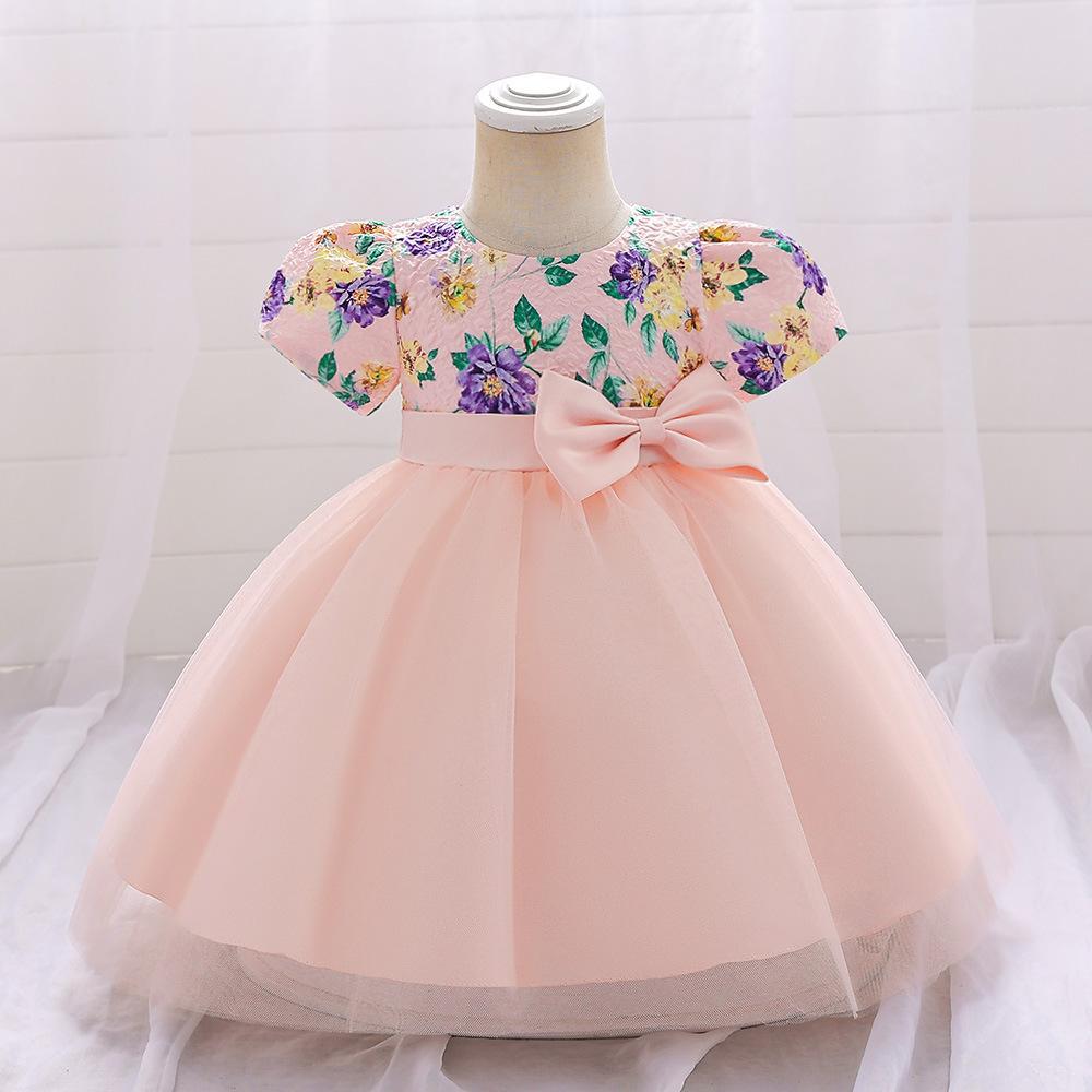 Picture of Amazon Cross-border Baby Dress Baby One-year-old Stitching Mesh Wedding Dress Girls Banquet Party Evening Dress