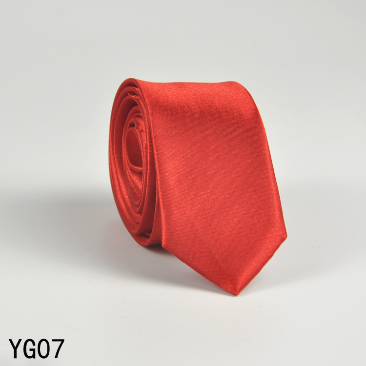 Picture of Solid color tie men's casual 5cm Korean style artificial silk narrow tie for workplace wedding business administrative wholesale