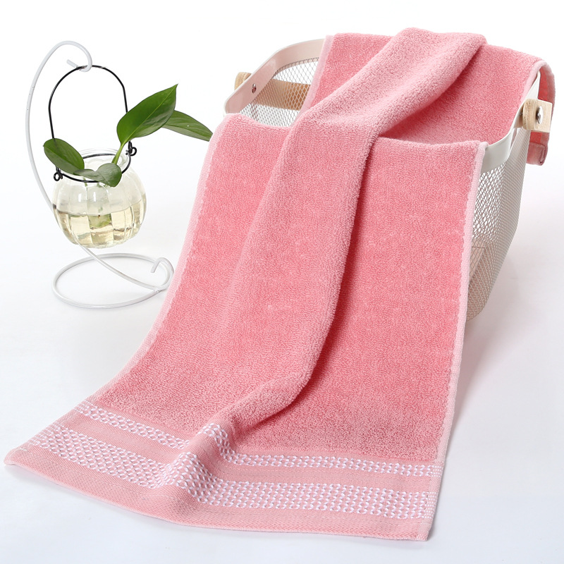 Picture of Manufacturer's Jacquard Bath Towel Pure Cotton Wholesale Household a Pure Color Absorbent Lint-Free Soft Enlarged Towel Pure Cotton Bath Towel