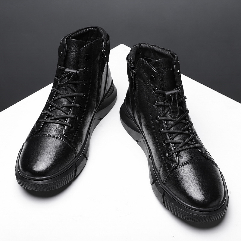 Picture of 2023 Cross-border Explosions plus size Fashion Martin Boots Men's British Men's Boots fleece-lined Warm High-top Men's Casual Leather Boots