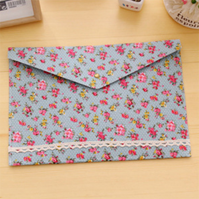 Picture of Elegant File Bag Floral A4 File Bag Felt File Bag A4 Snap Folder Elegant Pencil Bag