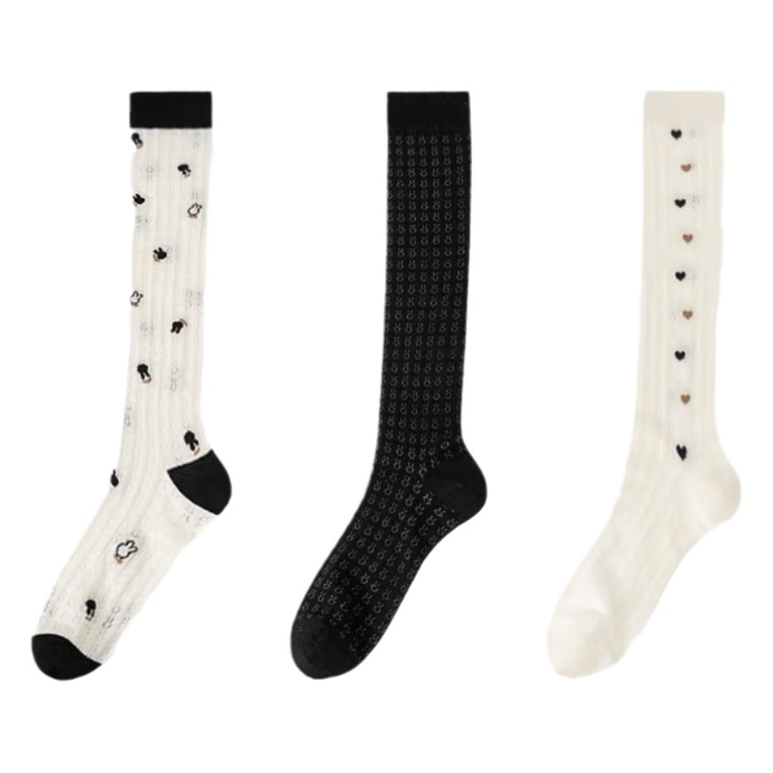 Stockings Girl's Cub Socks Spring and Summer Thin Cotton Socks Breathable ins Trendy Academic Style jk Bunny All-match Spring and Autumn