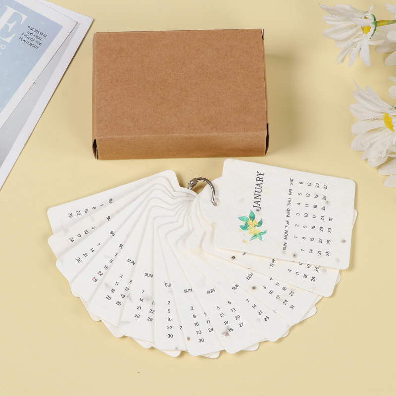 2025 Seed Paper Desk Calendar Calendar Can Sprout Creative Planting Paper Wall Calendar Gift Special Paper DIY Customization