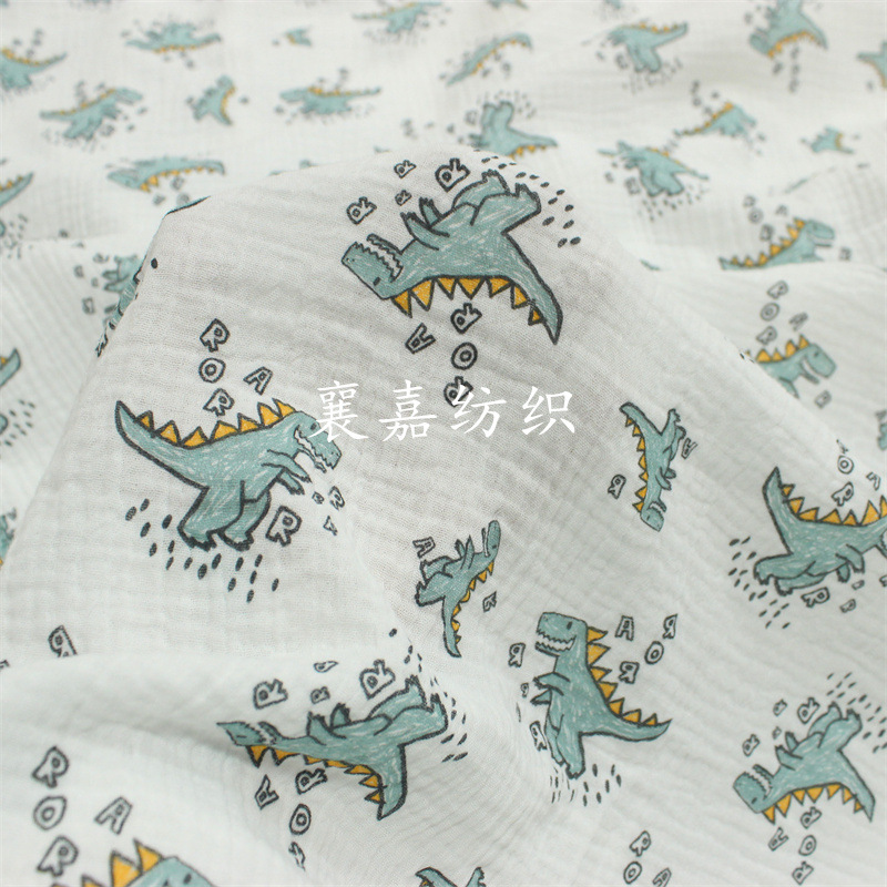 Picture of Double Cotton Gauze Cartoon Little Dinosaur Children's Wear Fabric Blanket Bag Fabric