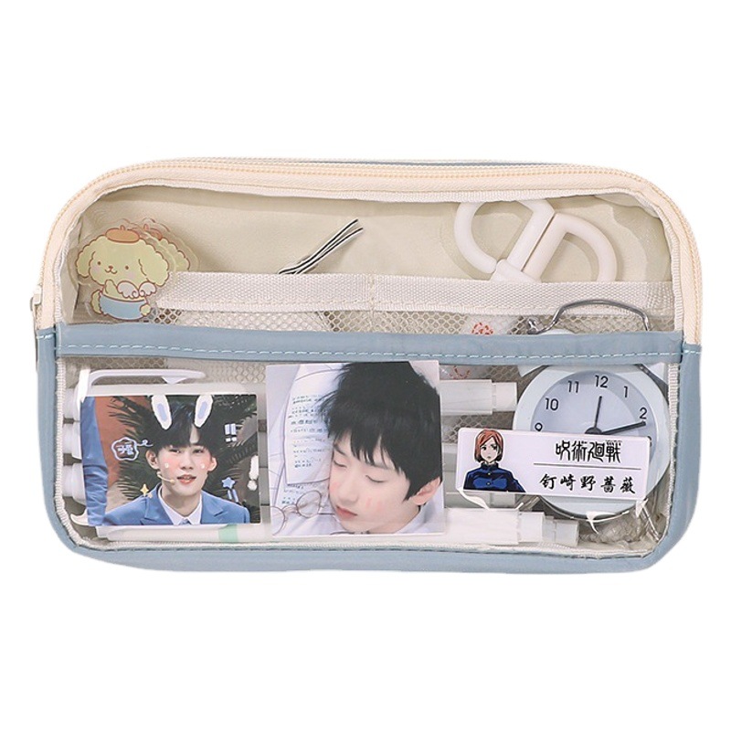 Transparent Pencil Bag Student Stationery Box Girls Primary School Students Transparent Stationery Bag Pencil Box Boys 2024 New