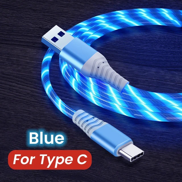 Manufacturer Wholesale Spot Streamer Data Cable Transparent Charging Suitable for Huawei Apple Android Mobile Phone Colorful