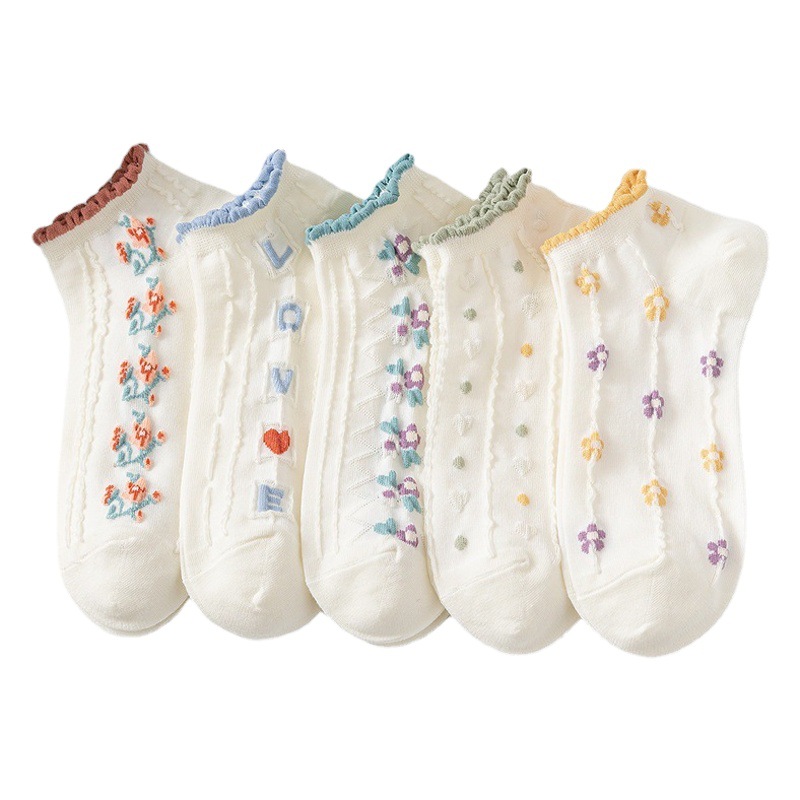 Socks Women's Short Socks Shallow Mouth ins Trendy Cute Japanese Spring and Autumn Pen Low-Top Short Socks Women's Socks Summer Boat Socks Wholesale