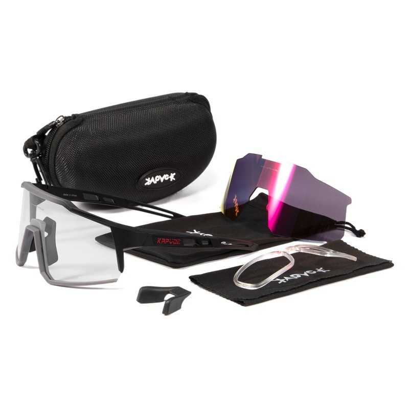 Kapvoe Color-Changing Cycling Glasses Professional Sports Outdoor Windproof Goggles for Women and Men Cycling