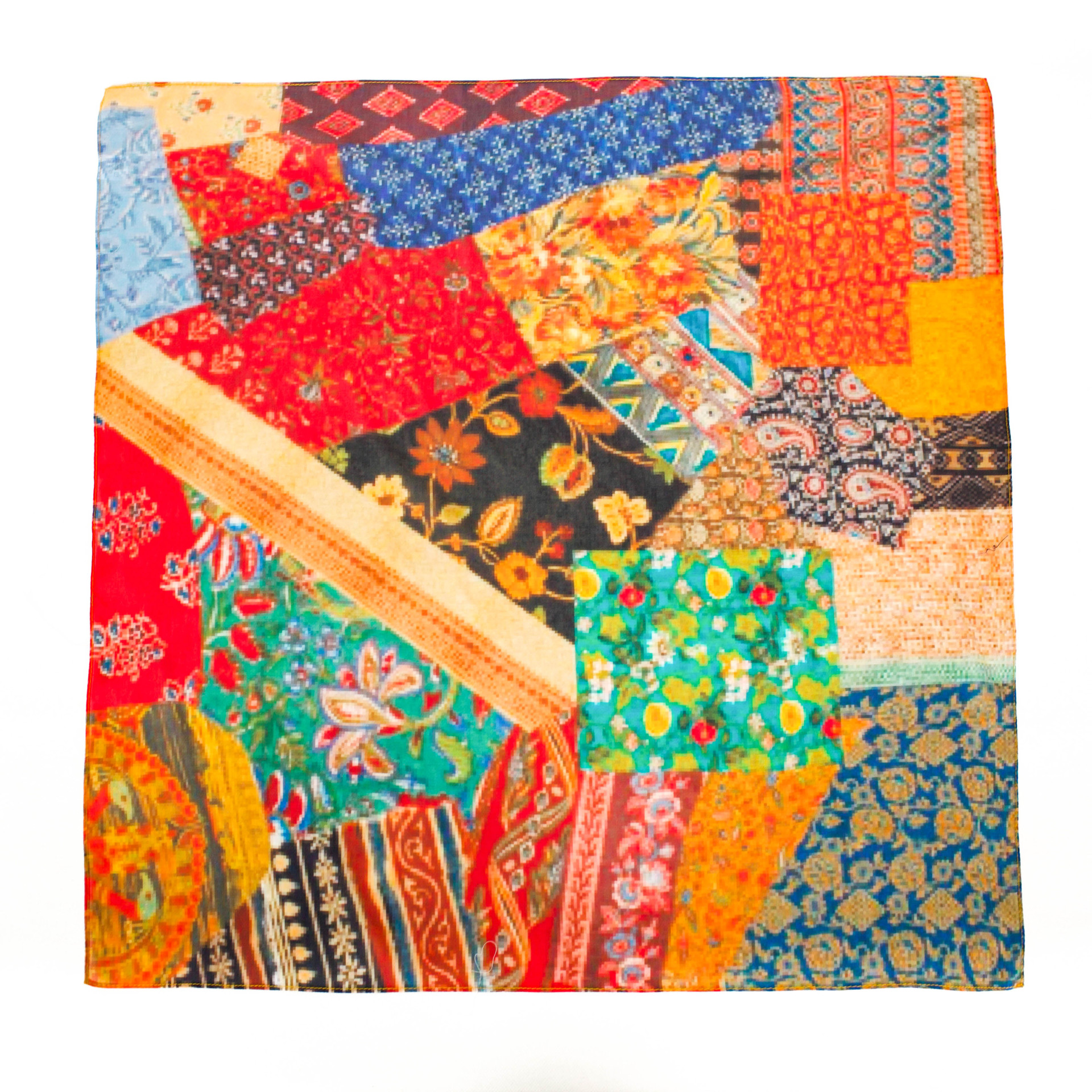 Picture of Collection New Vintage Original Artistic Mulberry Silk Silk Cotton Spinning Machine Side All-match 70 Square Scarf Elegant Shawl