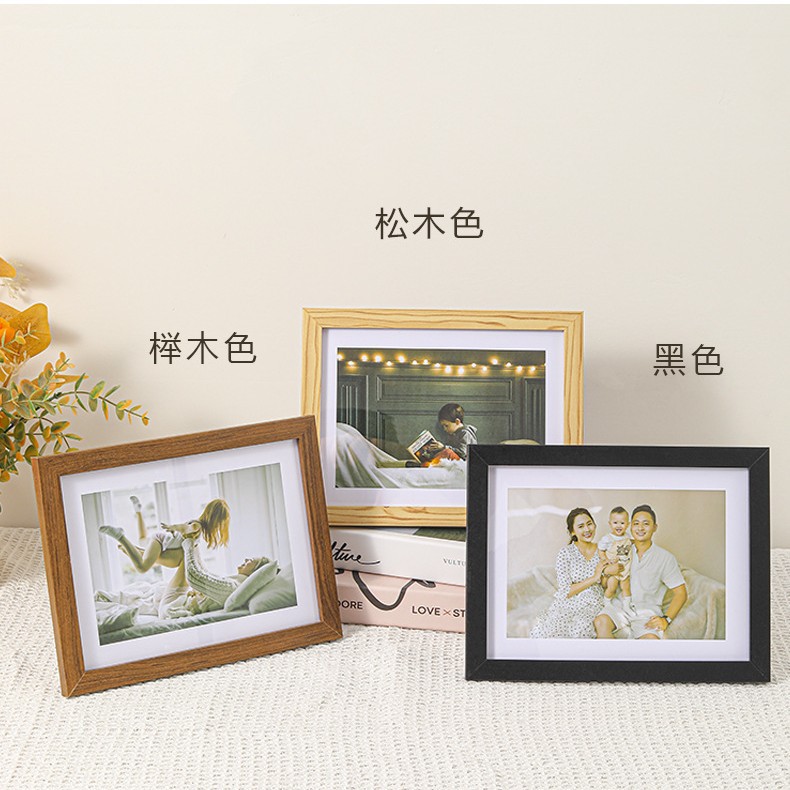 Picture of Casual Wooden Photo Frame Photo Wall Table 6inch A4 Photo Studio Living Room Bedside Table Ornaments Wooden Puzzle Frame