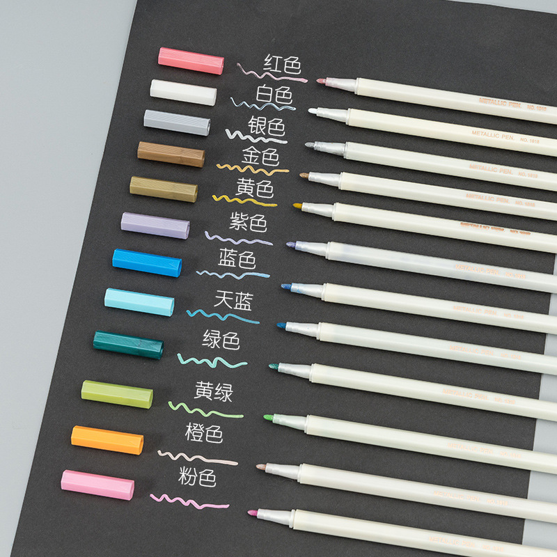 Picture of 12 color metal pen paint pen DIY photo album color marker pen writing pen marker pen factory outlet