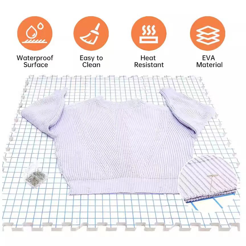 Eva Foam Mesh Printing Knitted Styling Board Creative Splicing Knitted Blocking Mat Mesh Positioning Pad Tool