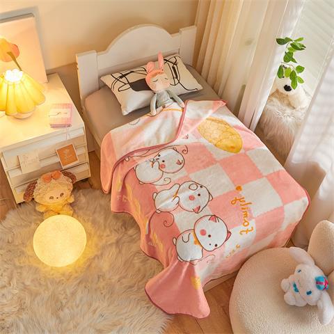 Picture of Children's Blanket Kindergarten Spring and Autumn Baby Coral Fleece Blanket Spring and Summer Single Layer Thin Blanket Office Nap