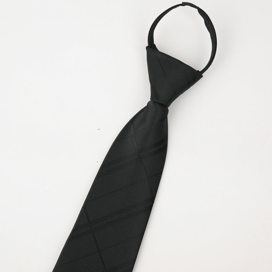 Picture of Men's business formal wear stripe free zipper wholesale lazy tie 8CM logo LOGO factory wholesale
