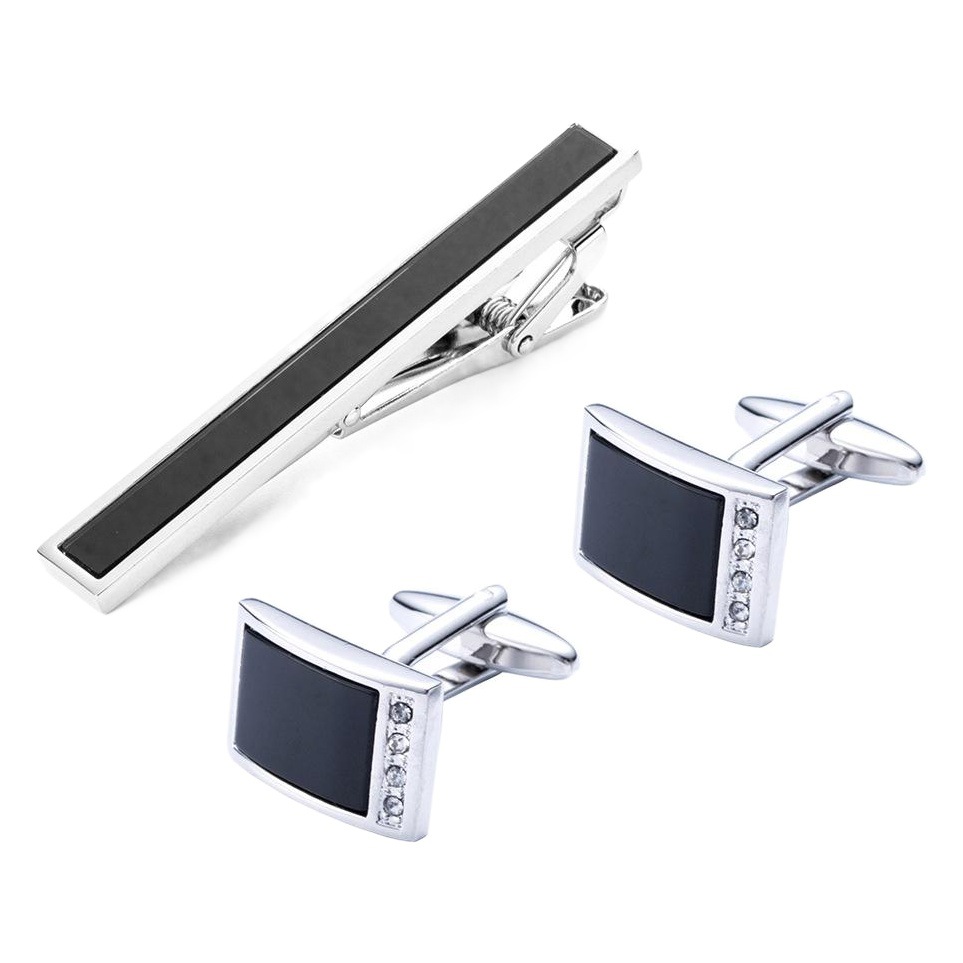 High Quality Set Cufflinks Tie Clip Exquisite Diamond Stud High Quality Dress Accessories Cuff Clip 27