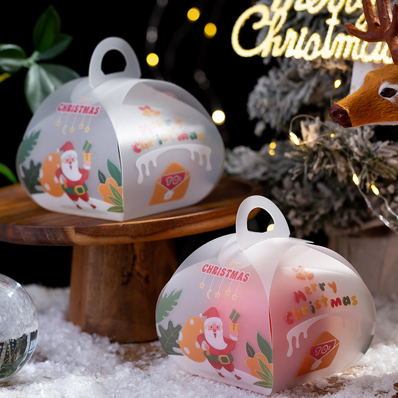 New Christmas Apple Box Cartoon Christmas Eve Apple Box Transparent Ping An Fruit Gift Box Empty Box Wholesale
