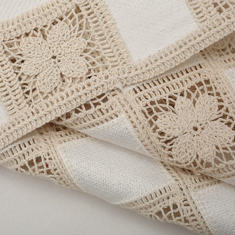 Picture of Factory supply strand hook flower three-dimensional cotton rope chessboard Grace embroidery cloth autumn and winter women's clothing dress fabric