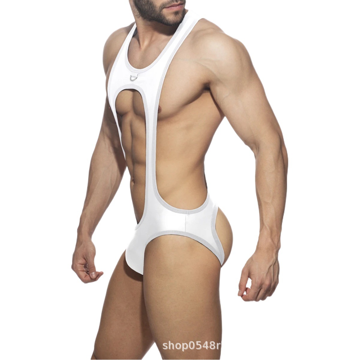 2023AD new sexy jumpsuit men's thong hollow out sexy men's underwear foreign trade wholesale European and American fashion