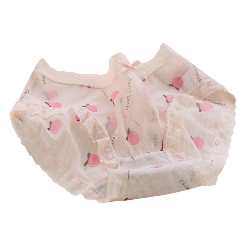 Summer Lace Underwear Women's Pure Desire Small Fresh Japanese Style Sweet Cute Sexy Mesh Quick-drying Micro-transparent Triangle A28