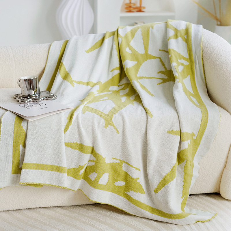 Picture of New Chinese bamboo black and white ink blanket towel bed tail blanket sofa blanket blanket blanket blanket bed tail towel bed flag