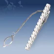 Picture of Metal tie clip men's suit chain 140 simple flower type business atmosphere with drill tie clip