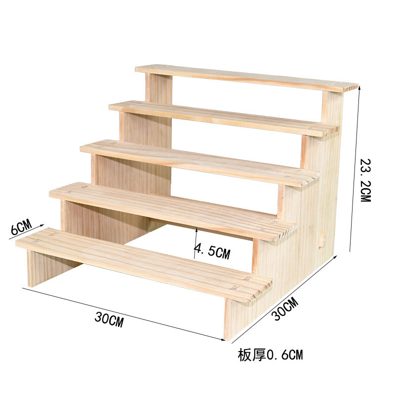 Picture of Solid Wood Ladder Display Rack Blind Box Storage Props Hand-Made Office Display Rack Bubble Mart Two-Yuan Jewelry Rack