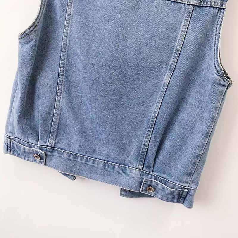 Picture of Easiest for Match Lapel Casual Denim Vest Women's 2025 Spring and Autumn Student Short Slim Sleeveless Jacket Waistoutwear
