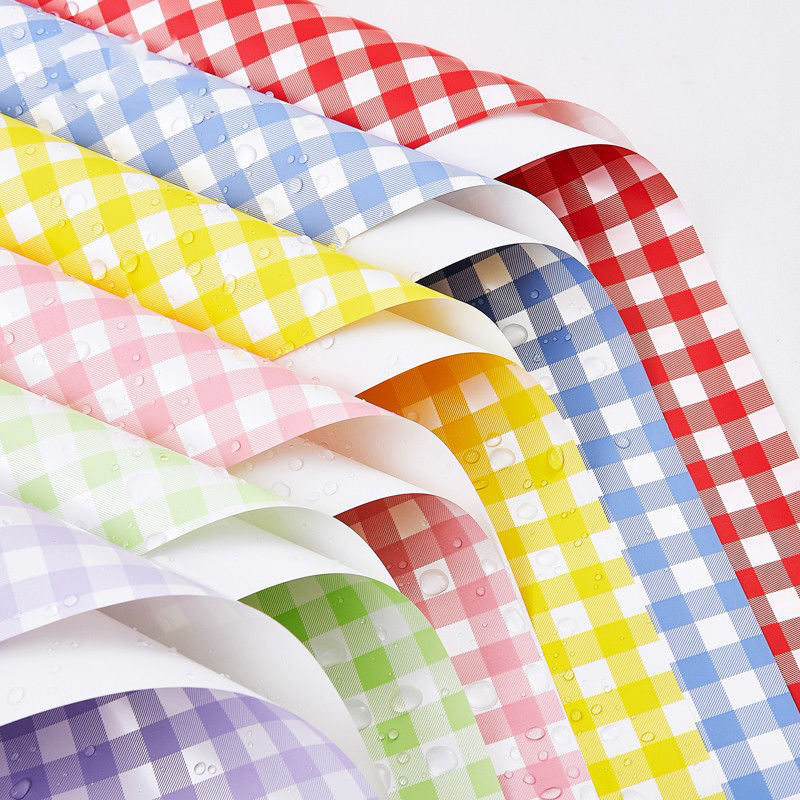 Summer Plaid Flower Wrapping Paper Flower Wrapping Paper Flower Wrapping Material Flower Shop Waterproof Plaid Ouya Paper Flower Art Material