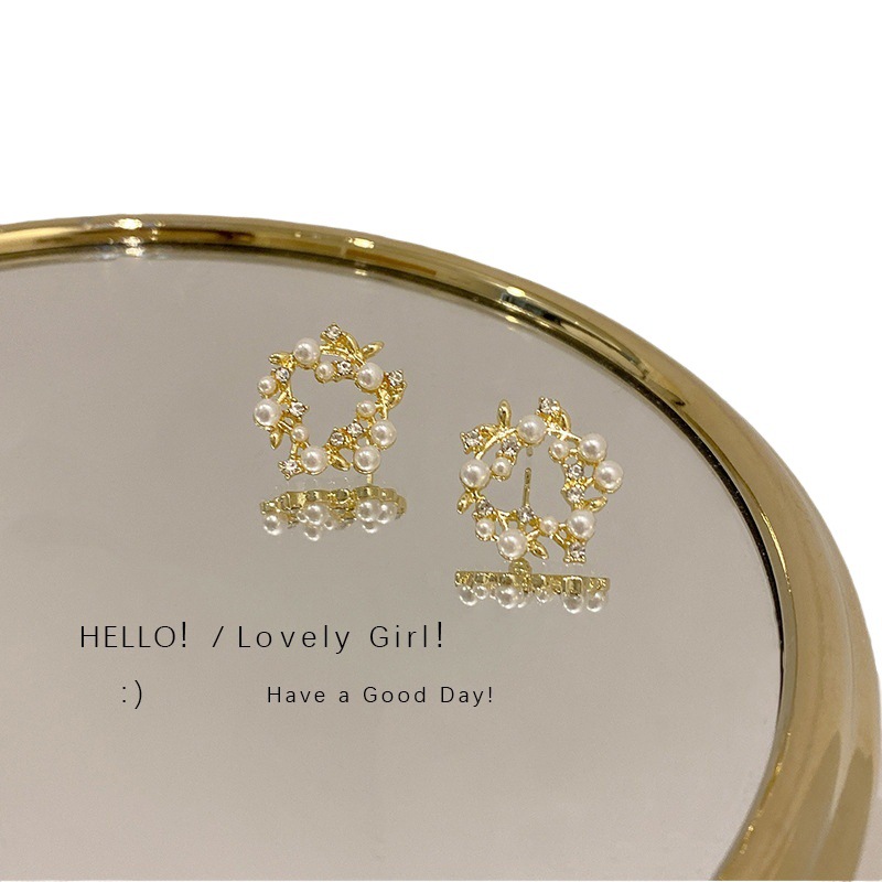 S925 Silver Needle Pearl Flower Earrings High Sense 2023 New Fashionable Cold Style Korean Elegant Internet Celebrity Earrings