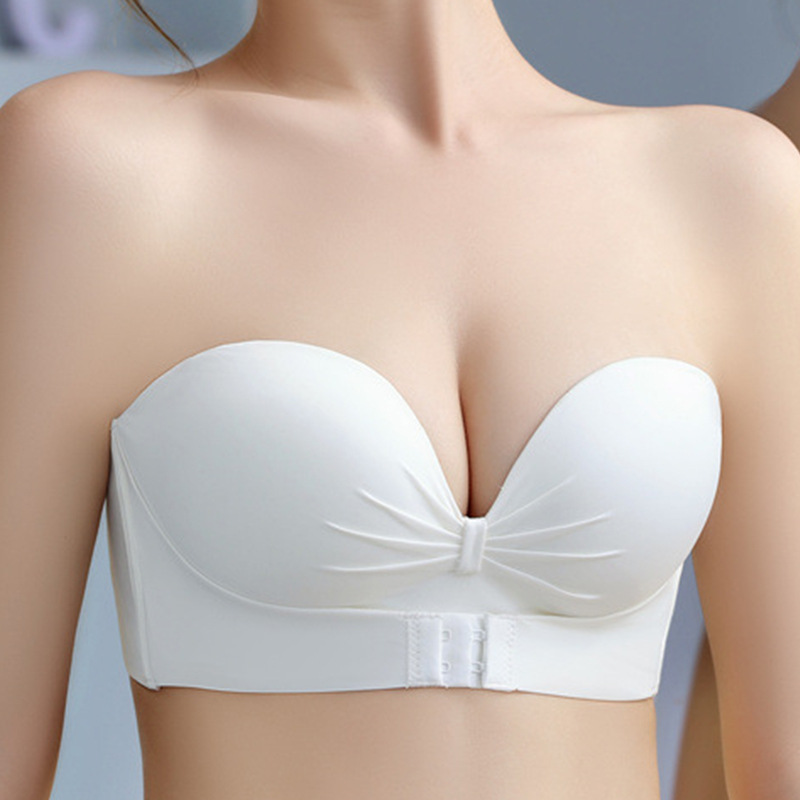 Summer Underwear Women's Small Chest Push-up Non-slip Strapless Bra Breasts-wrapped Detachable Strapless Invisible Beauty Back Bra