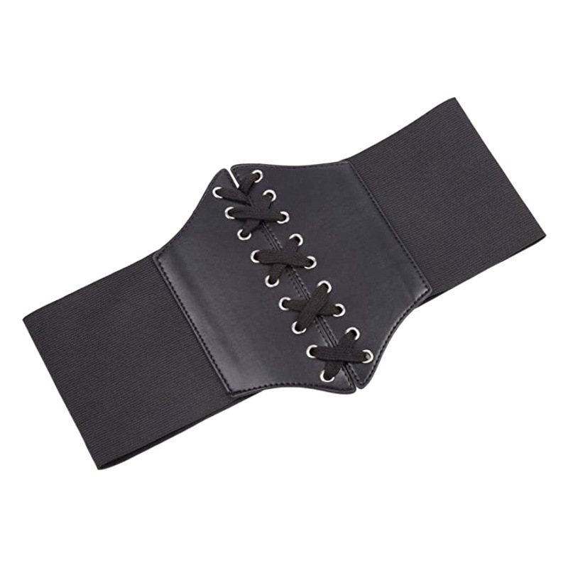 Cross-border Women's Stylish Waistband Wide Leather Belt Outer Waistband Women's dress Belt Black Waistband Women's All-match Fashion Strap