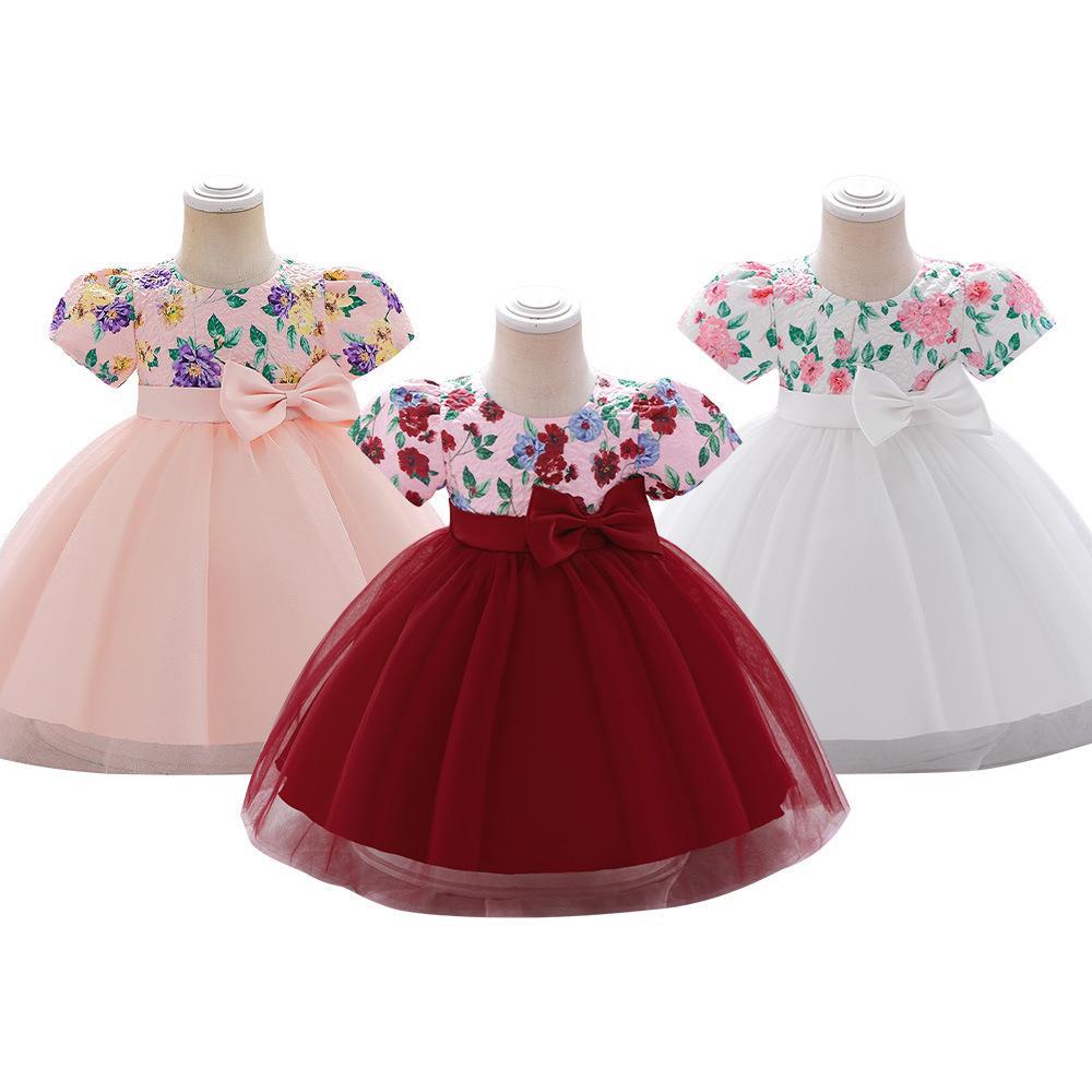 Picture of Amazon Cross-border Baby Dress Baby One-year-old Stitching Mesh Wedding Dress Girls Banquet Party Evening Dress