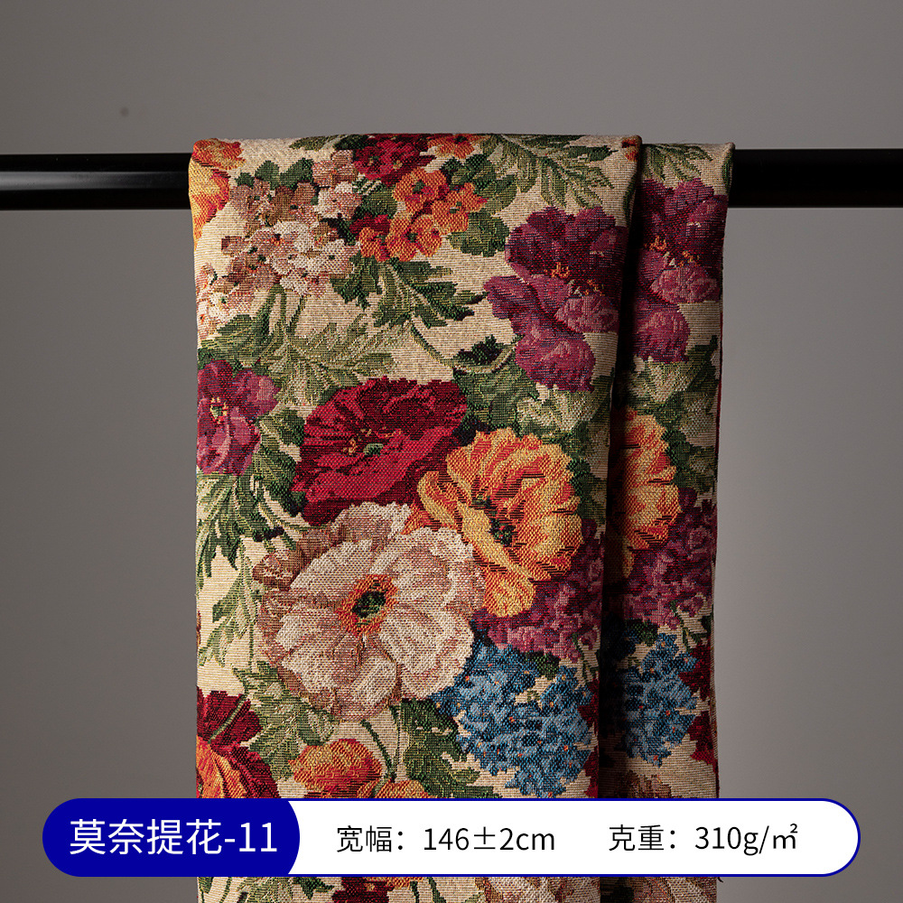Picture of Monet Oil Painting Jacquard Fabric Handmade DIY Tablecloth Pillow Bag Skirt Clothing Designer Fabric Sofa Fabric