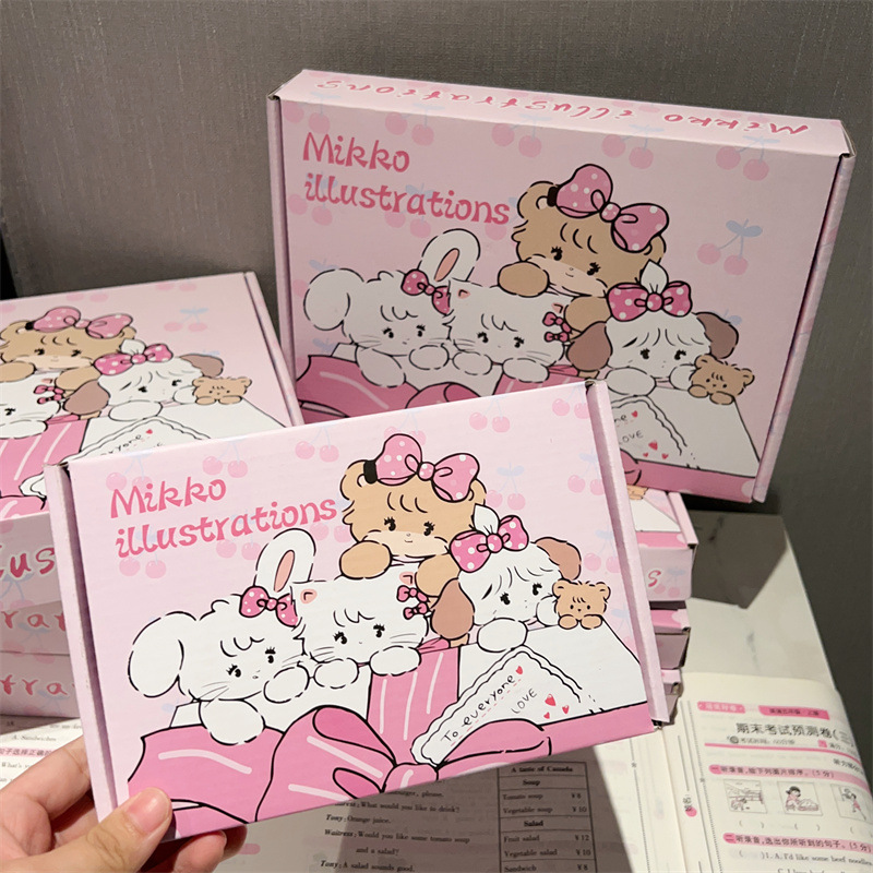 Cute Mikko Box Ins High-Looking Girl Heart Pink Cat Packaging Birthday Gift Student Guka Packaging Box