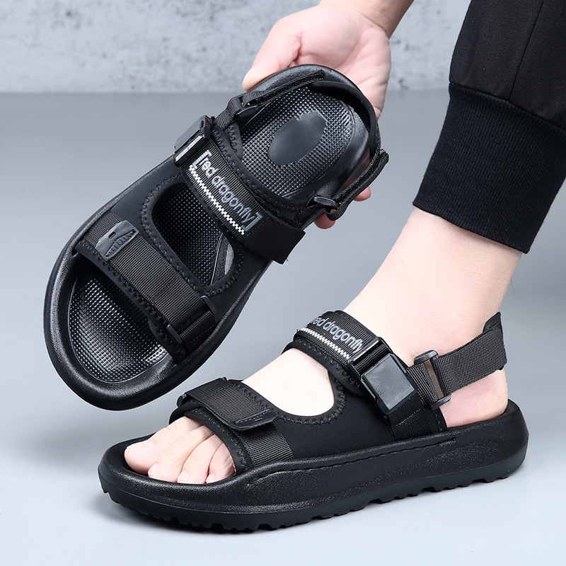 European station sandals men's summer outdoor casual beach shoes men's driving EVA outsole non-slip wear-resistant slippers