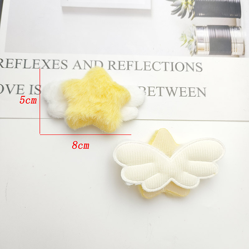 Picture of Autumn and winter style candy color plush star wings children's headwear accessories diy clothing bag scarf hat accessories