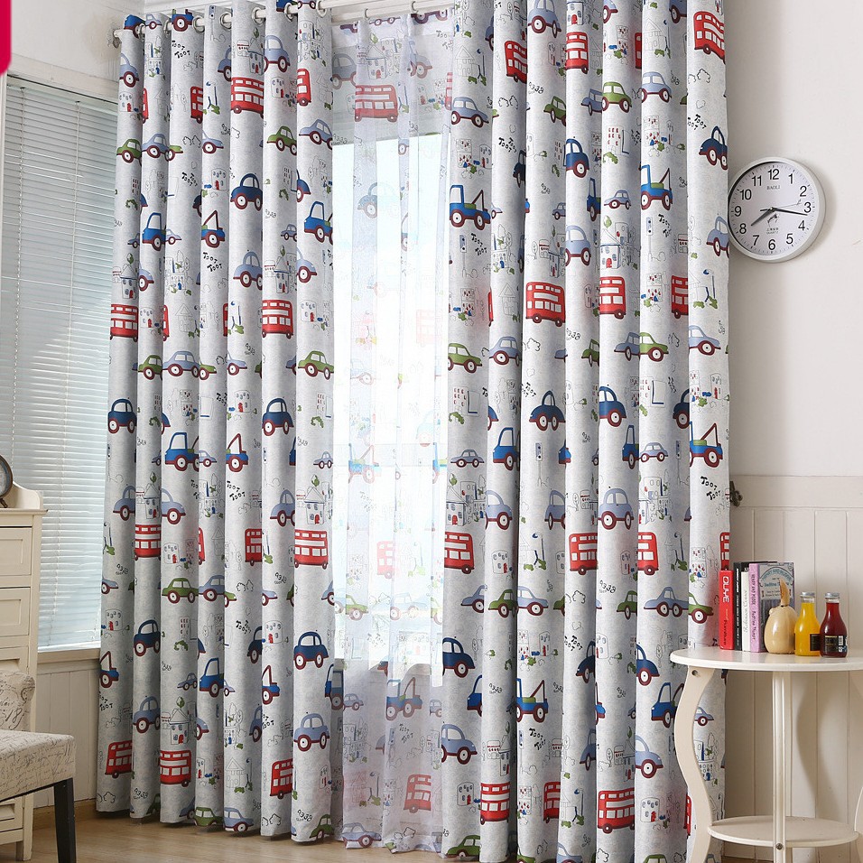 Keqiao factory sales net red cartoon car children's shading curtain cloth window screen wholesale and retail can be processed on behalf