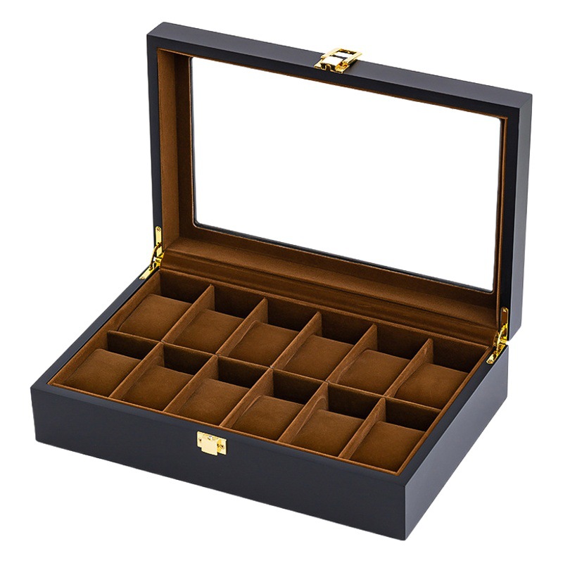 Manufacturer in stock 12-bit paint paint box matte brown watch storage box wholesale watch box