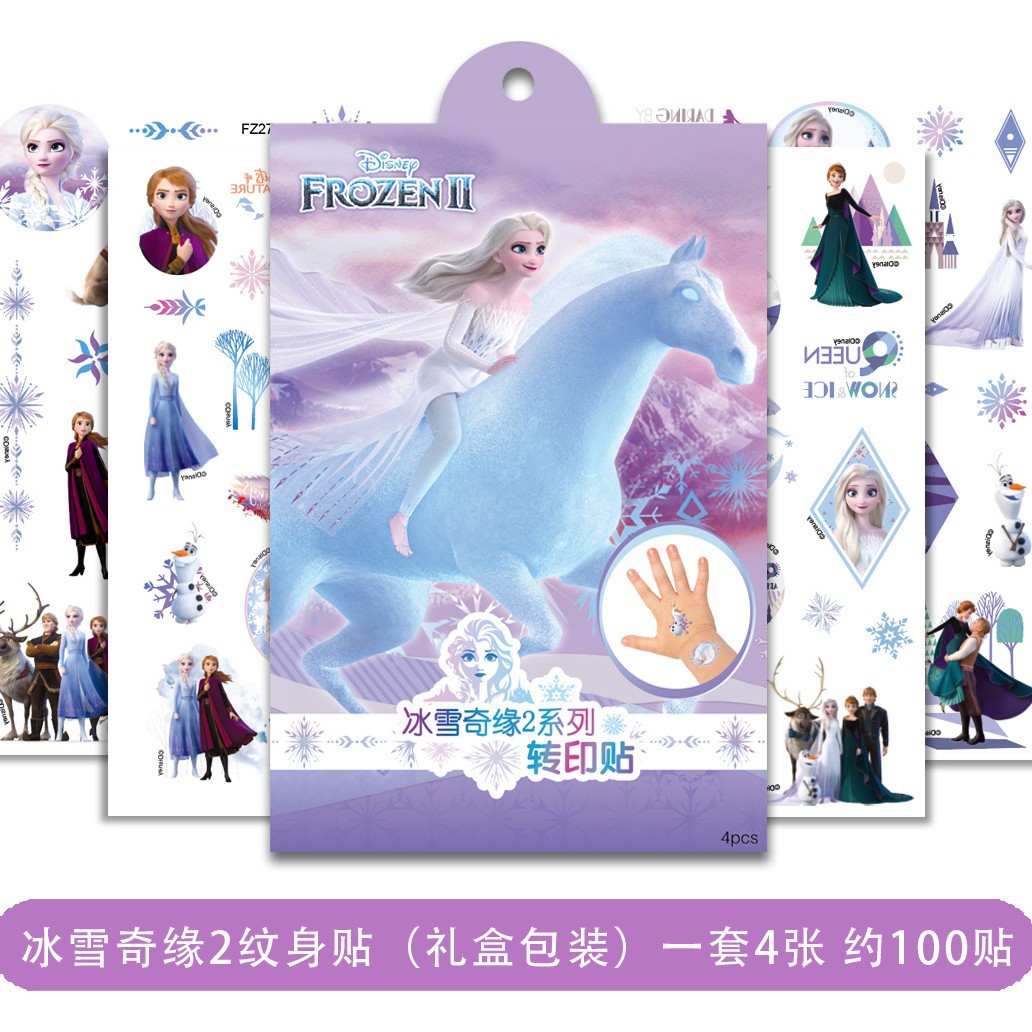 Picture of 4 Genuine Disney Frozen Tattoo Stickers 100 Stickers for Kidsren Cartoon Tattoo Stickers Dinosaur Transfer Stickers