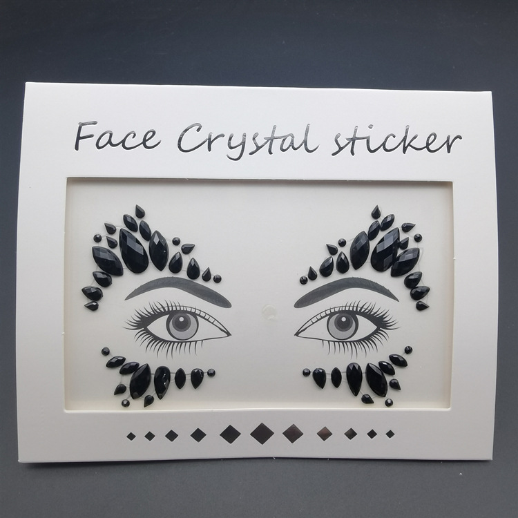 Picture of Internet Celebrity DIY Face Stickers, Eyebrow Stickers, Acrylic Accessories, Colorfulful Forehead Decoration, Masquerade Face Rhinestone Stickers